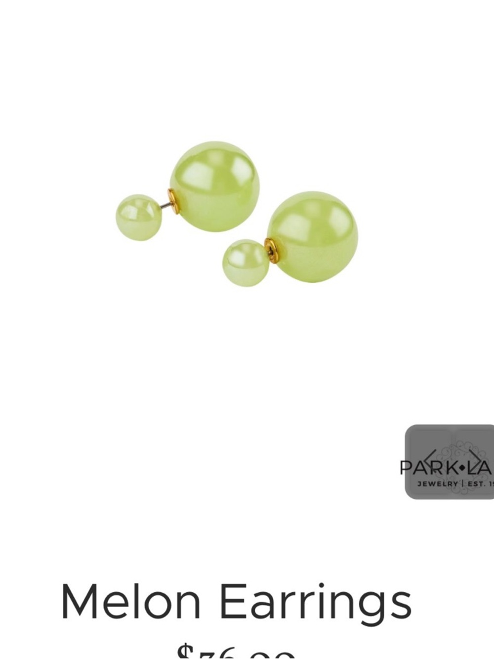 Park Lane Melon Double-Sided Pearl Earrings - Light Green
